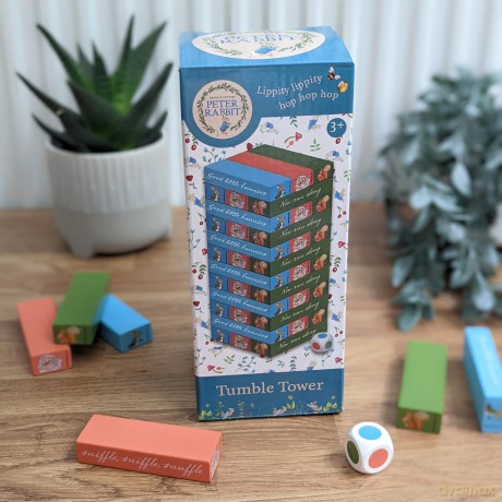 Robert Frederick - Beatrix Potter - Peter Rabbit - Tumble Tower Game - Wooden Set With Dice - Fun for Kid's to Learn Hand and Eye Coordination [KSIĄŻKA]