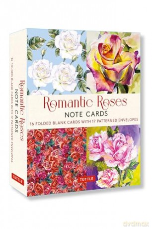 Romantic Roses, 16 Note Cards: 8 Illustrations of Painted Roses - Blank Cards With Envelopes in a Keepsake Box - Tuttle Studio [KSIĄŻKA]