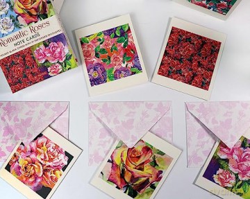 Romantic Roses, 16 Note Cards: 8 Illustrations of Painted Roses - Blank Cards With Envelopes in a Keepsake Box - Tuttle Studio [KSIĄŻKA]
