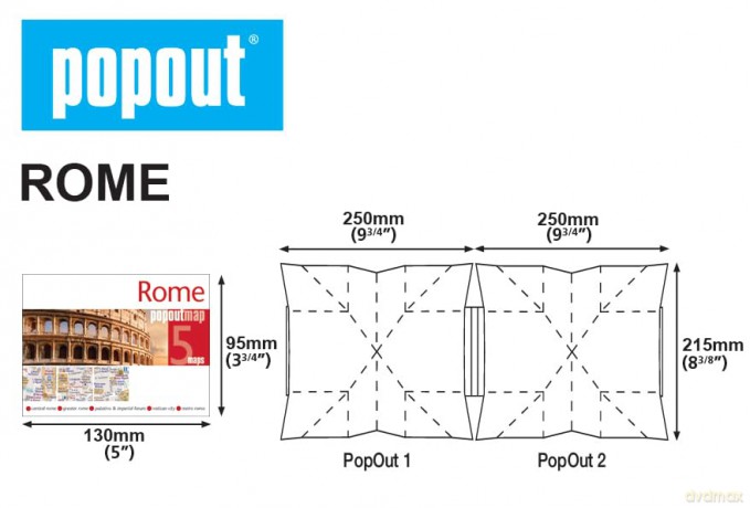 Rome PopOut Map: Pocket size, pop up city map of Rome (PopOut Maps) - Popout Maps [KSIĄŻKA]