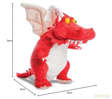 Room on The Broom Dragon Plush,Red/White