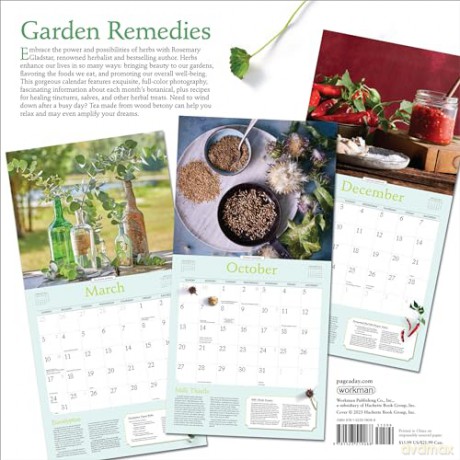 Rosemary Gladstar's Herbs Wall Calendar 2024: Recipes and Remedies for Health and Home - Rosemary Gladstar [KALENDARZ]