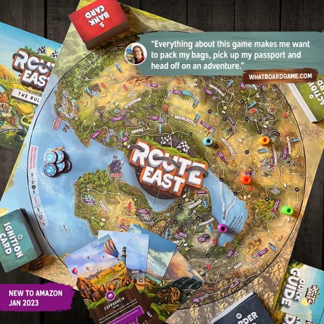 Route East | Adventure Strategy Board Game for Adults and Families | Race from Istanbul to Shanghai | 32 Stunning Attractions | Ages 11+ | 2-5 players | 60-90 Minutes [KSIĄŻKA]