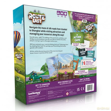 Route East | Adventure Strategy Board Game for Adults and Families | Race from Istanbul to Shanghai | 32 Stunning Attractions | Ages 11+ | 2-5 players | 60-90 Minutes [KSIĄŻKA]