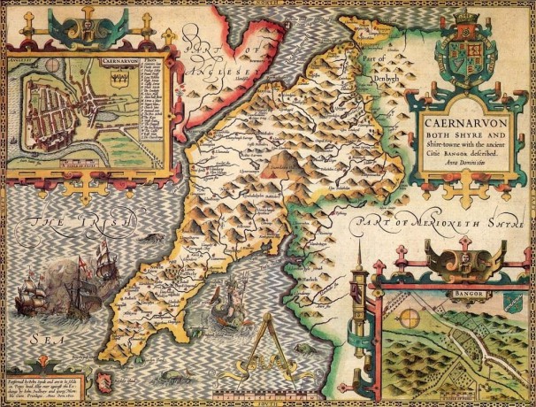Ryco Originals CAER1 Caernarfonshire Historical Map 1000 Piece Jigsaw Puzzle (1610). Free Print [GRA]