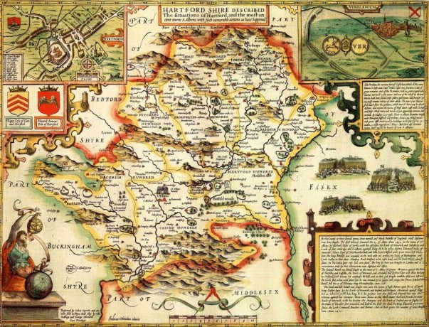 Ryco Originals HERT1 Hertfordshire Historical Map 1000 Piece Jigsaw Puzzle (1610). Free Print [GRA]