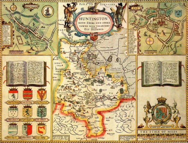 Ryco Originals HUNT1 Huntingdonshire Historical Map 1000 Piece Jigsaw Puzzle (1610). Free Print [GRA]