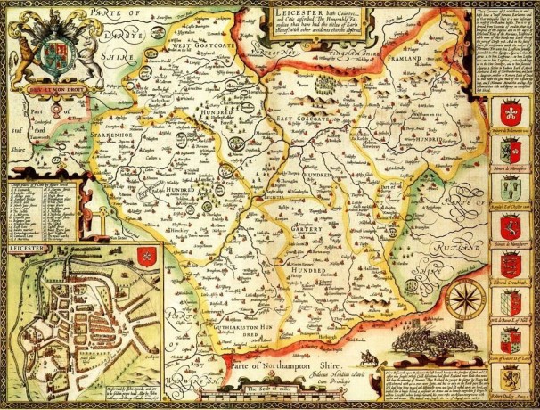 Ryco Originals LEIC1 Leicestershire Historical Map 1000 Piece Jigsaw Puzzle (1610). Free Print [GRA]