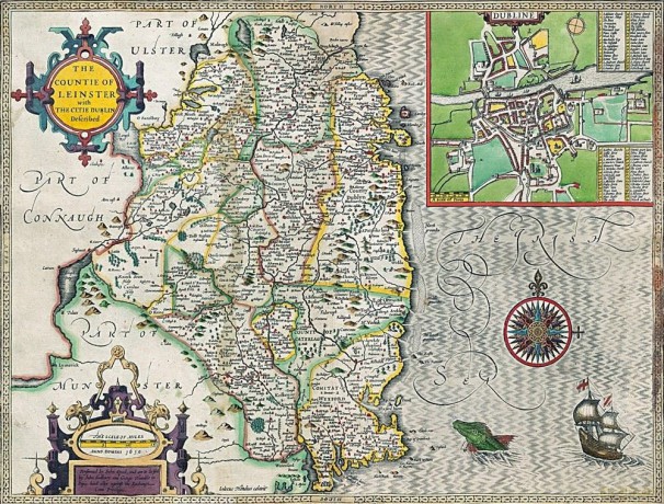 Ryco Originals LEIN1 Leinster, Ireland Historical Map 1000 Piece Jigsaw Puzzle (1610). Free Print [GRA]