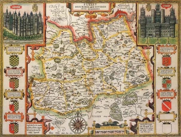 Ryco Originals Surrey Historical Map 1000 Piece Jigsaw Puzzle (1610). Free print! [PUZZLE]