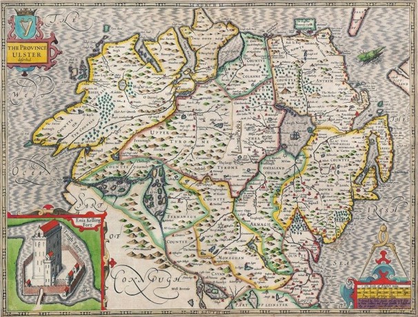Ryco Originals Ulster, Ireland Historical Map 1000 Piece Jigsaw Puzzle (1610). Free print! [GRA]
