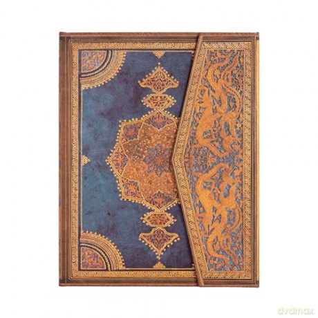 Safavid Indigo (Safavid Binding Art) Ultra Lined Hardcover Journal: Hardcover, 120 gsm, ribbon marker, memento pouch, wrap closure - Paperblanks [KALENDARZ]