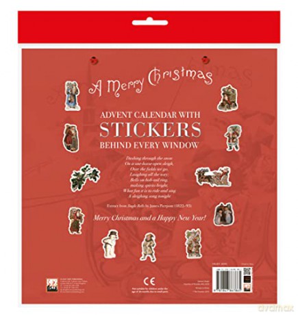 Santa's Sleigh with Stickers December 2016-2017 Advent Winter Holiday Christmas Planner Calendar (Flame Tree Publishing) - Flame Tree Studio [KALENDARZ]