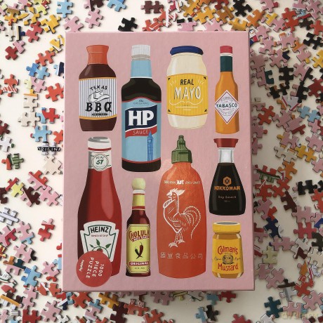 Saucy 1000 Piece Jigsaw Puzzle for Adults | Premium 100% Recycled Board | 1000 Piece Classic Condiments Jigsaw Puzzle | Gifts for Puzzle Lovers | Happily Jigsaw Puzzles [PUZZLE]