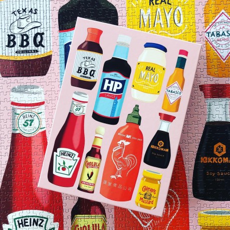 Saucy 1000 Piece Jigsaw Puzzle for Adults | Premium 100% Recycled Board | 1000 Piece Classic Condiments Jigsaw Puzzle | Gifts for Puzzle Lovers | Happily Jigsaw Puzzles [PUZZLE]