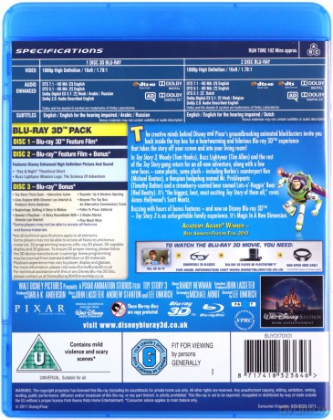 Toy Story 3 [Blu-ray 3D]+[2Blu-ray]