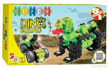CLICS Dino - kartonik + 4 duże koła RC-101 [KLOCKI]