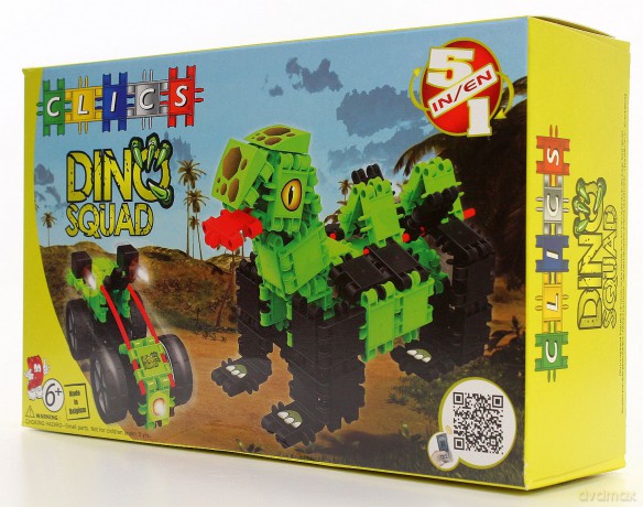 CLICS Dino - kartonik + 4 duże koła RC-101 [KLOCKI]