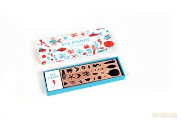 Sea Stamps: 25 stamps + 2 ink pads - Louise Lockhart [KSIĄŻKA]
