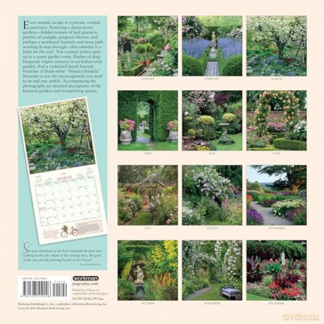 Secret Garden Wall Calendar 2024: A Meditative Calendar That Unites the Gardener's Mind, Body, and Spirit - Workman Calendars [KALENDARZ]