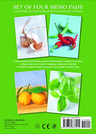 Set of Four Magnetic Notepads: Herbs: A Collection of Handy Notepads with Easy Magnetic Fastening, Contained Within a Decorative Box - Peony Press [KSIĄŻKA]