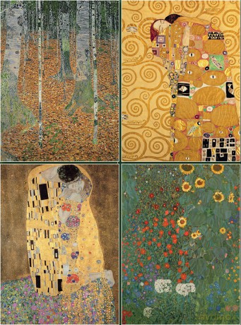 Set of Four Magnetic Notepads: KLIMT: A Collection of Handy Notepads with Easy Magnetic Fastening, Contained Within a Decorative Box - Peony Press [KSIĄŻKA]