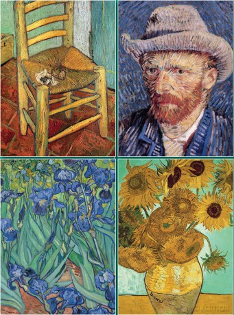 Set of Four Magnetic Notepads: Van Gogh: A Collection of Handy Notepads with Easy Magnetic Fastening, Contained Within a Decorative Box - Peony Press [KSIĄŻKA]