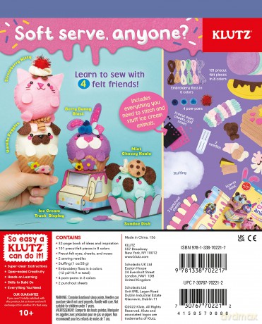 Sew Your Own Ice Cream Animals (Klutz) - Editors of Klutz [KSIĄŻKA]