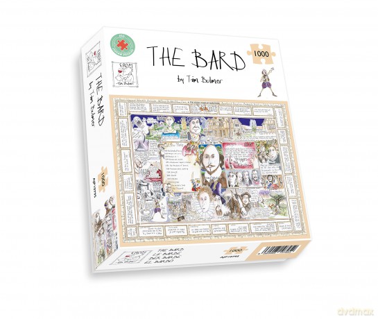 Shakespeare Jigsaw Puzzle - The Bard By Tim Bulmer - 1000 Piece Puzzle For Adults, Large Puzzle 66cm X 50cm In Size. Challenging To Complete But Fun And Humorous [PUZZLE]