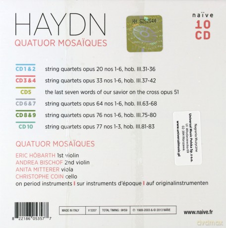 Uatuor Mosaiques: Hadyn String Quartets [10CD]