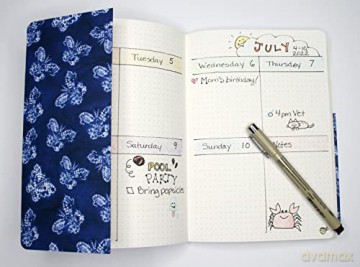 Shibori Indigo Butterflies Paperback Journal: Dotted: Notebook with Pocket: Blank Notebook with Pocket - Tuttle Studio [KSIĄŻKA]