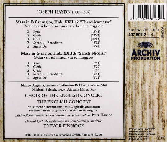Pinnock +: Haydn:Masses Theresia + Nicola [CD]