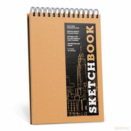 Sketchbook (basic medium spiral fliptop landscape Kraft) (Sterling Sketchbook series): Volume 19 - Sterling [KSIĄŻKA]