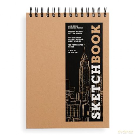 Sketchbook (basic medium spiral fliptop landscape Kraft) (Sterling Sketchbook series): Volume 19 - Sterling [KSIĄŻKA]