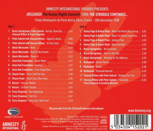 The Human Rights Concerts 1998 The Struggle Continues [2CD]