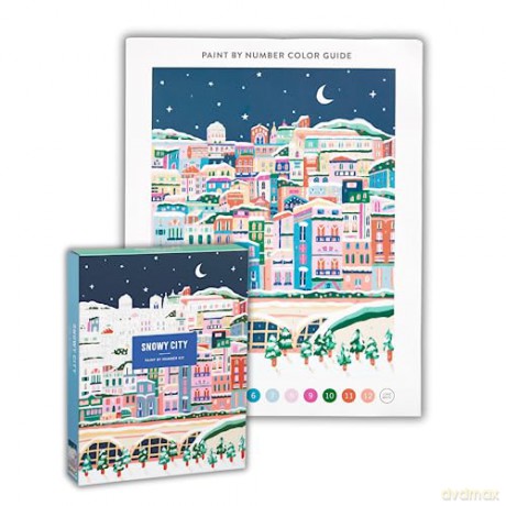 Snowy City 11x14 Paint by Number Kit - Galison [KSIĄŻKA]
