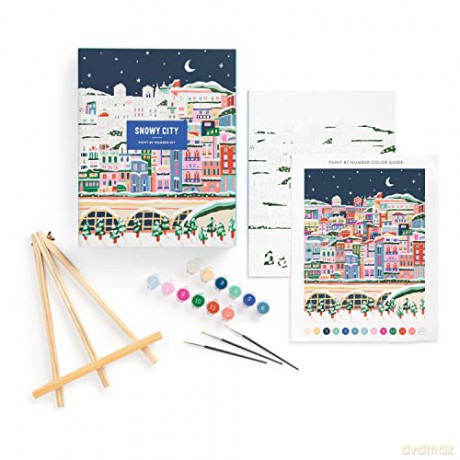 Snowy City 11x14 Paint by Number Kit - Galison [KSIĄŻKA]