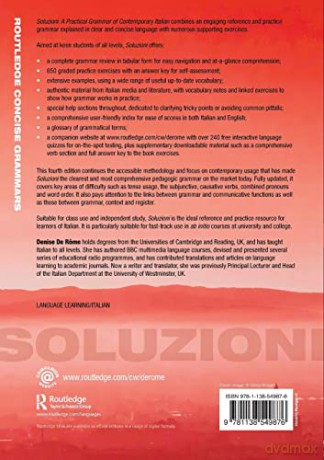 Soluzioni: A Practical Grammar of Contemporary Italian (Routledge Concise Grammars) - Denise De Rome [KSIĄŻKA]