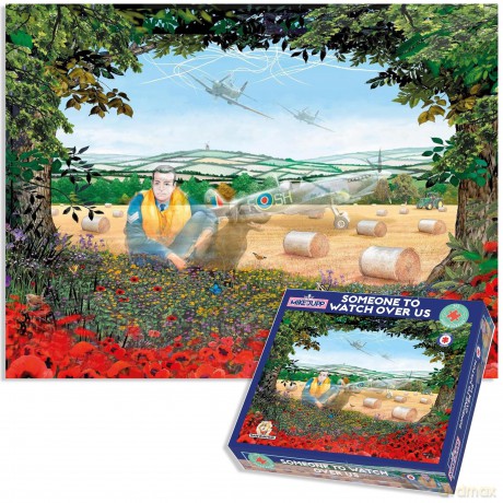 Someone To Watch Over Us - World War 2 Spitfire Pilot Mike Jupp 1000 Piece Jigsaw Puzzle | Made In Britain | Thick Puzzle Board | Cartoon Puzzles [PUZZLE]