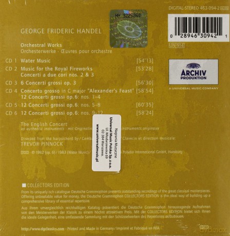 Pinnock Ec: Handel: Orchestral Works [6CD]