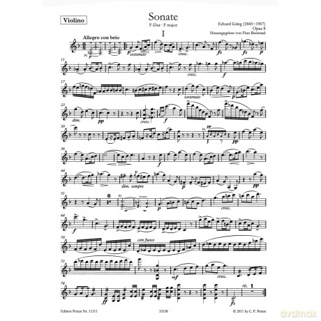 Sonata for Violin and Piano, No. 1 in F major, Op. 8 - Edvard Grieg [KSIĄŻKA]