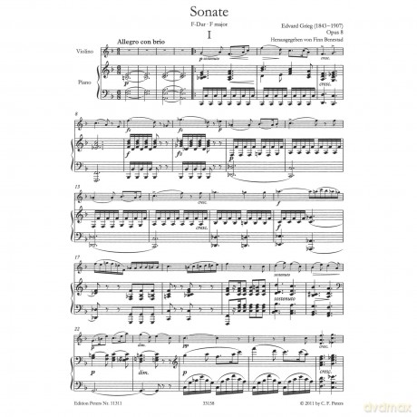 Sonata for Violin and Piano, No. 1 in F major, Op. 8 - Edvard Grieg [KSIĄŻKA]