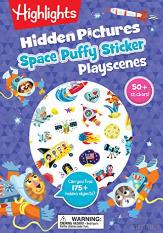 Space Hidden Pictures Puffy Sticker Playscenes (Highlights Puffy Sticker Playscenes): Playscenes 50+ Stickers! - Highlights [KSIĄŻKA]