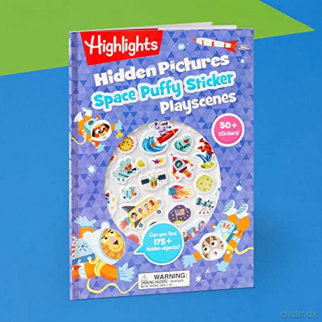 Space Hidden Pictures Puffy Sticker Playscenes (Highlights Puffy Sticker Playscenes): Playscenes 50+ Stickers! - Highlights [KSIĄŻKA]