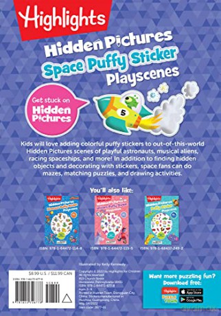 Space Hidden Pictures Puffy Sticker Playscenes (Highlights Puffy Sticker Playscenes): Playscenes 50+ Stickers! - Highlights [KSIĄŻKA]