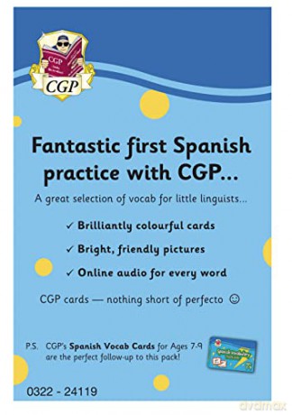 Spanish Vocabulary Flashcards for Ages 5-7 (with Free Online Audio) (CGP KS1 Activity Books and Cards) - CGP Books [KSIĄŻKA]