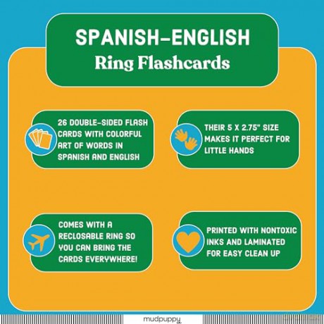 Spanish-English ABC Ring Flash Cards - Mudpuppy [KSIĄŻKA]