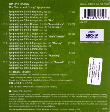 Pinnock Ec: Haydn: The Sturm Und Drag Symphonies [6CD]