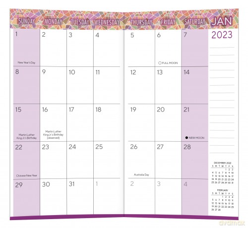 Stained Glass August 2022 - December 2024 Two-Year-Plus Pocket Planner (CHECKBOOK2 YEAR POCKET PLANNER) [KSIĄŻKA]