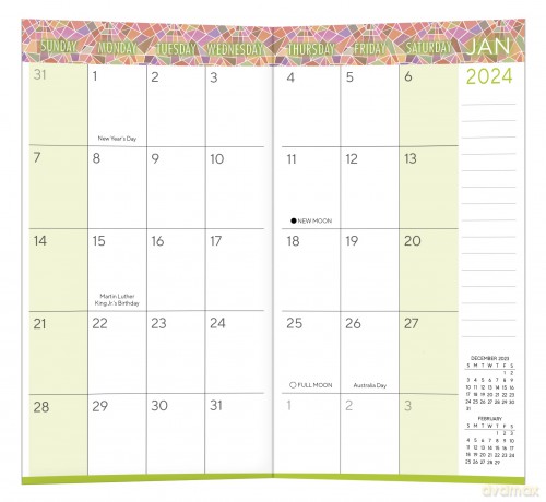 Stained Glass August 2022 - December 2024 Two-Year-Plus Pocket Planner (CHECKBOOK2 YEAR POCKET PLANNER) [KSIĄŻKA]